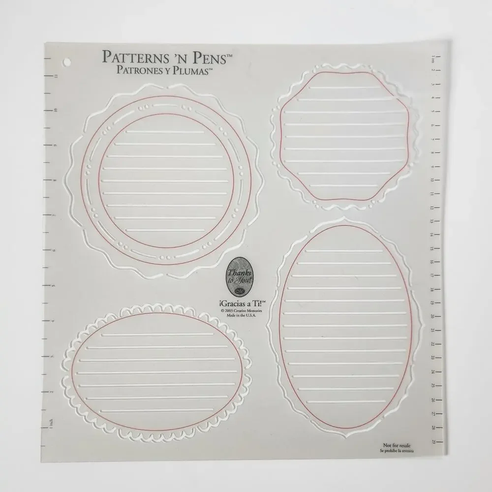 Creative Memories Storylines Patterns N Pens Journalling Scrapbooking Stencil